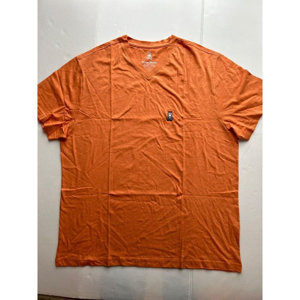 Psycho Bunny NWOT‎ Orange v-neck tee. Size 1XL